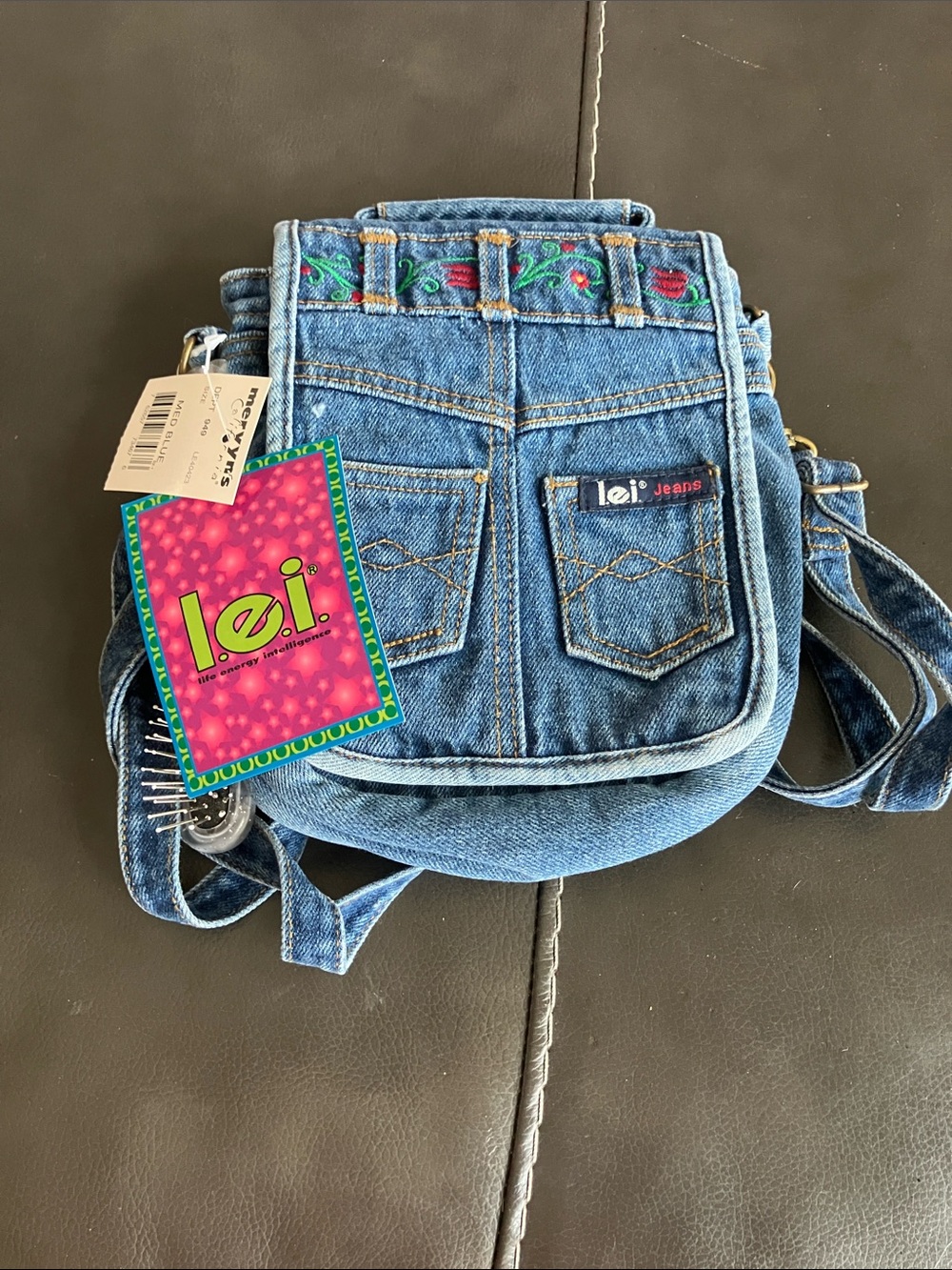 lei Kids Denim Mini Crossbody Bag - organizer with brushes